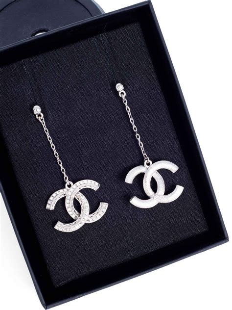 chanel cc swarovski crystal earrings|swarovski crystal dangling earrings.